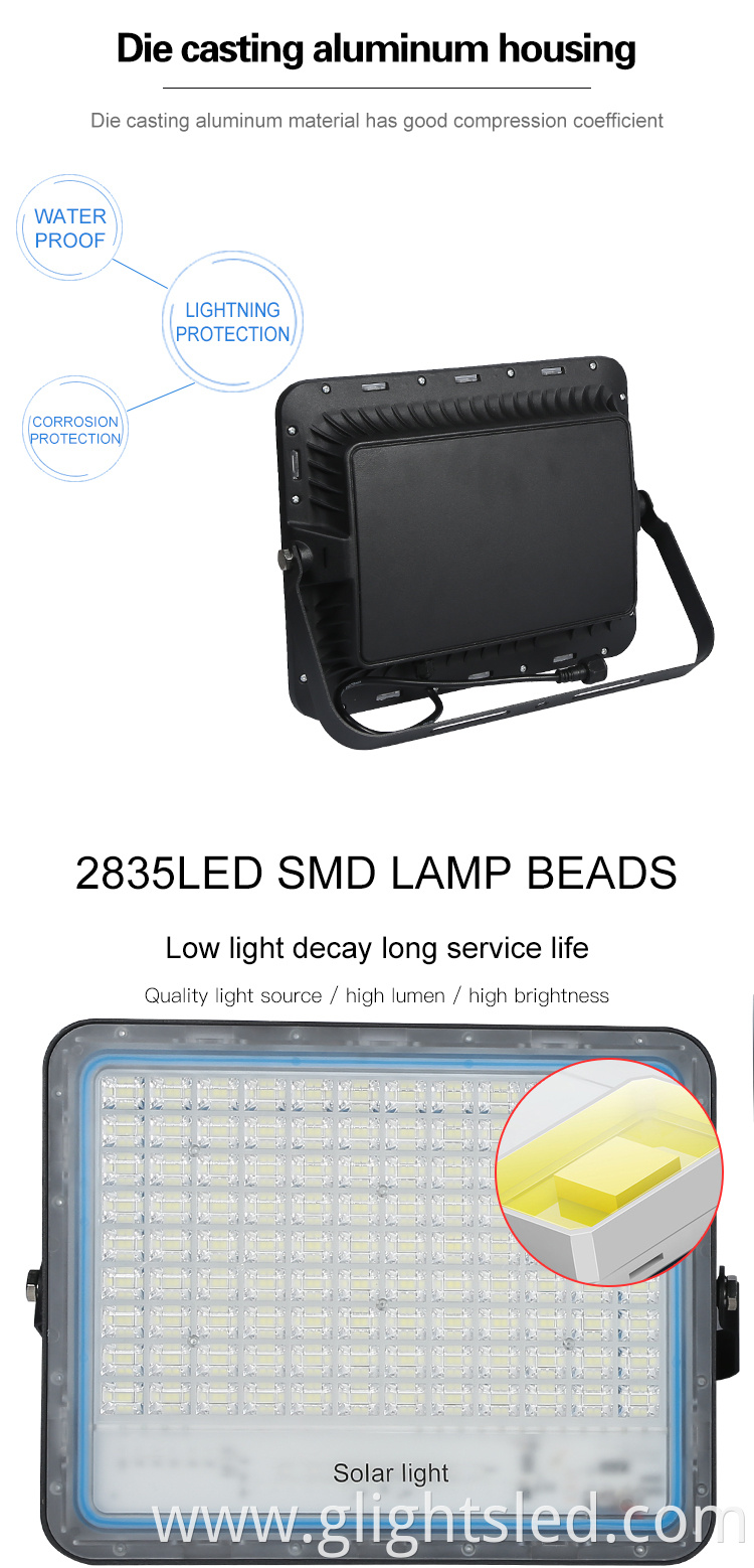 Bridgelux waterproof outdoor ip66 100watt 150watt 200watt 400watt rotating led solar flood light